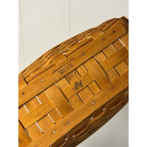 Longaberger 2001 Peony May Series Basket #12 Green Accent - Liner Protector - Picture 5 of 9